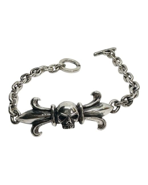 Tg-Jewellery by Tamara Gervasio Metallic Reign And Ruin Skull Crest Bracelet Sterling One Of A Kind for men