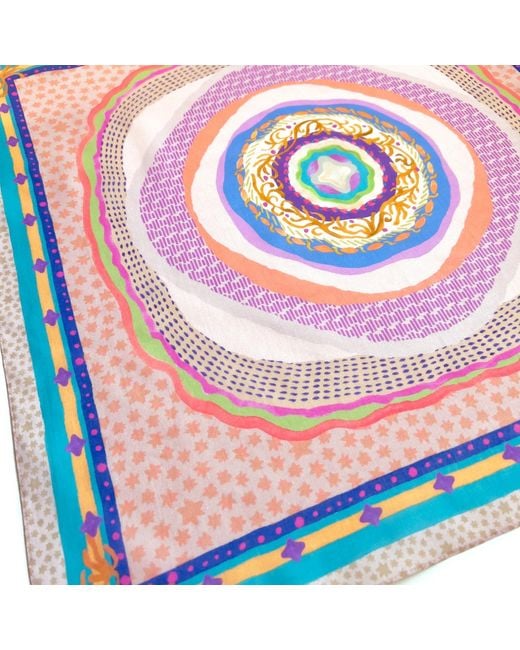 Maraethra Pink Sea Life Cotton Square Scarf
