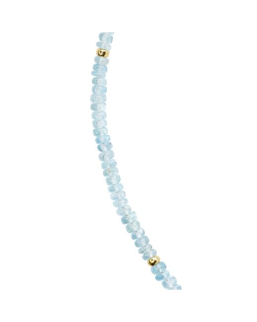 Bombyx House Metallic Birthstone March Aquamarine Bead Necklace