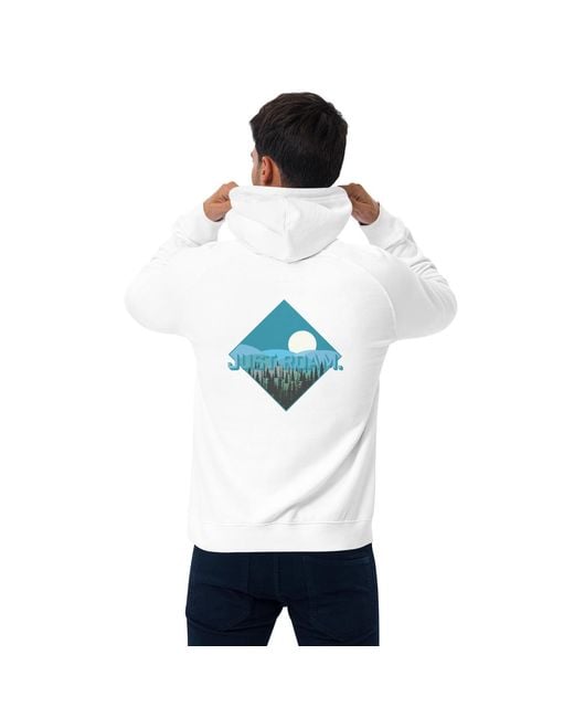 Anchor and Crew White Just Roam. Seeker Organic Cotton Raglan Hoodie