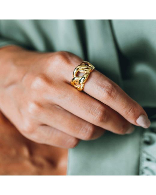 LINYA JEWELLERY Metallic Chain Ring