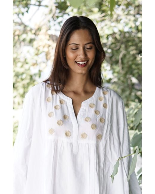 La Mandarine Blue Kaftan, Hand Embroidered Kaftan, Boho Embroidered Beach Kaftan. Handmade Beach Coverup