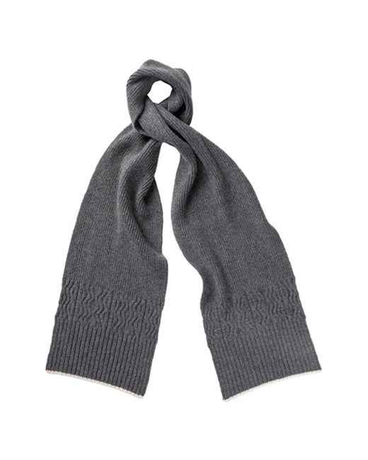 Kinalba Gray Ladies Mid-Weight Ribbed Cashmere Scarf