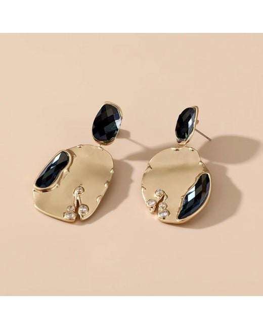 Rare Matters Jewelry Metallic Onyx Drop Earrings