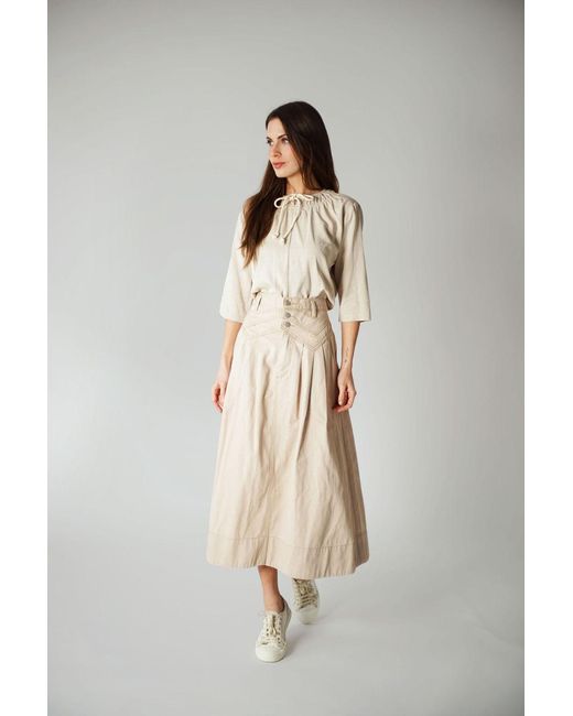 Lou&Up (Formerly Loup Clothing) Natural Neutrals Sand Drawstring Top
