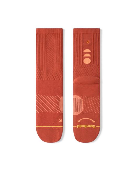 Semibold Red Performance Crew Socks Amber