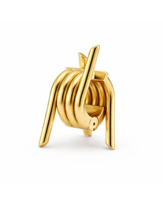 Born in Exile Metallic Statement Barbwire Brass Ear Cuff Half Opening