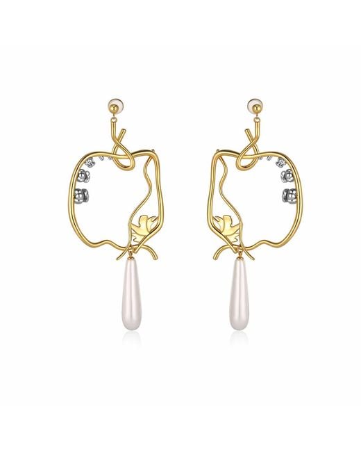 Retro Chic Metallic Lily Of The Valley Earrings