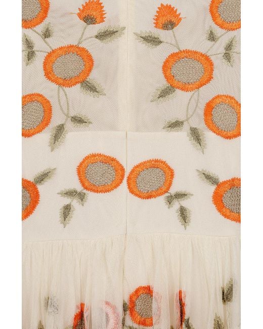 Frock and Frill Natural Neutrals Saffron Cream Floral Embroidered Maxi Dress