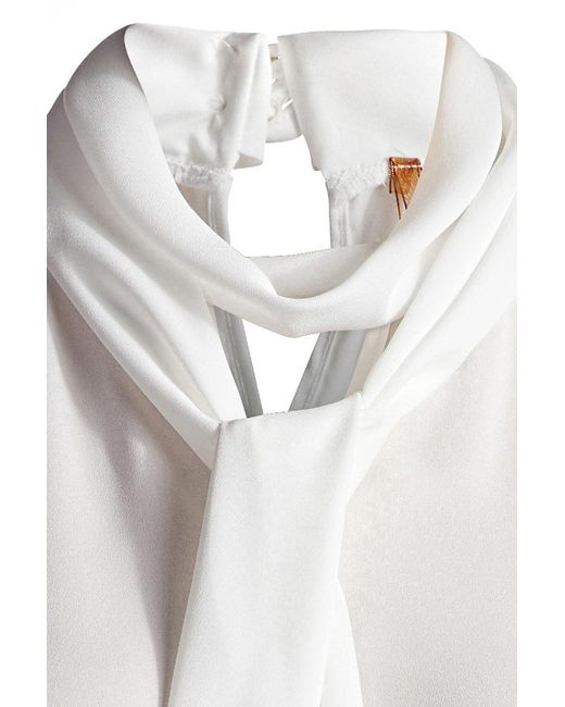 Conquista White Neutrals Tie Detail Sleeveless Top