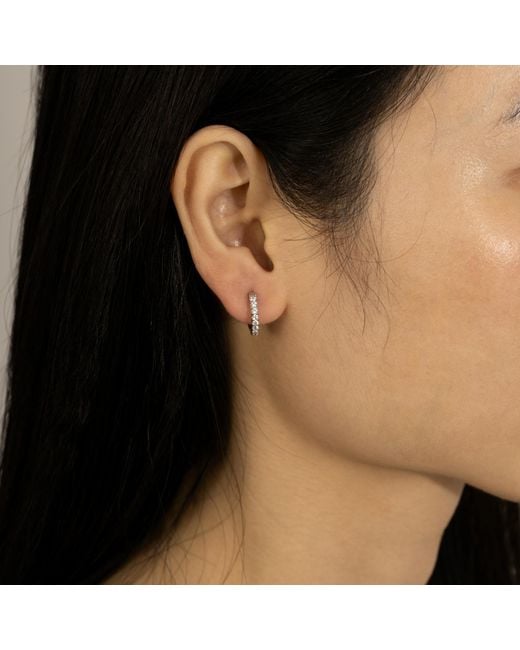 Diamonbliss Metallic Huggies Earrings With Swarovski, Half Carat, Plated