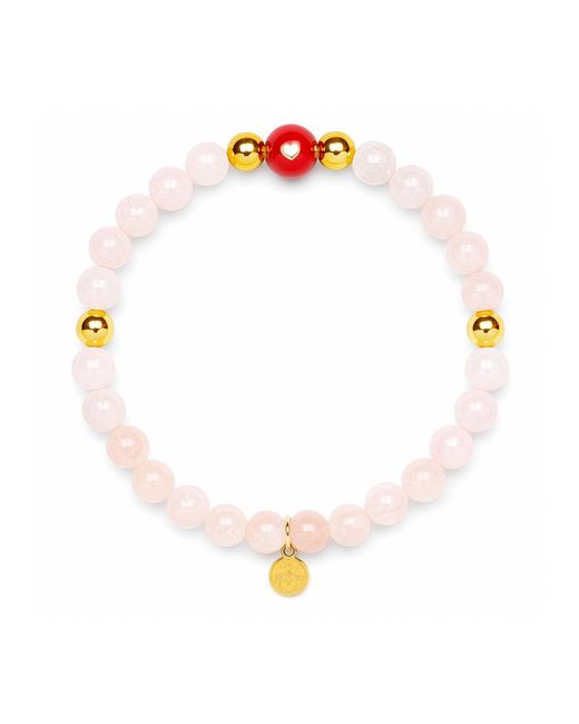 Seven Saints Metallic Morganite Heart Bracelet For Love And Blushing Glow