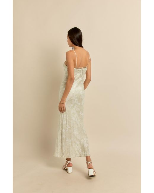 Lily Rou White Neutrals Coral Silk Midi Slip Dress