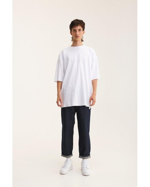 mysimplicated Blue Oversized T-Shirt With Face Print for men
