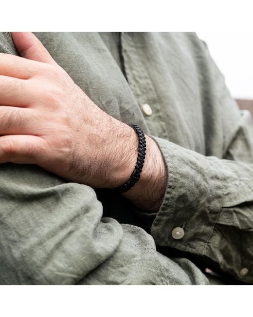 Harbour UK Bracelets Black Chunky Rope Bracelet – Handmade Bold Design for men