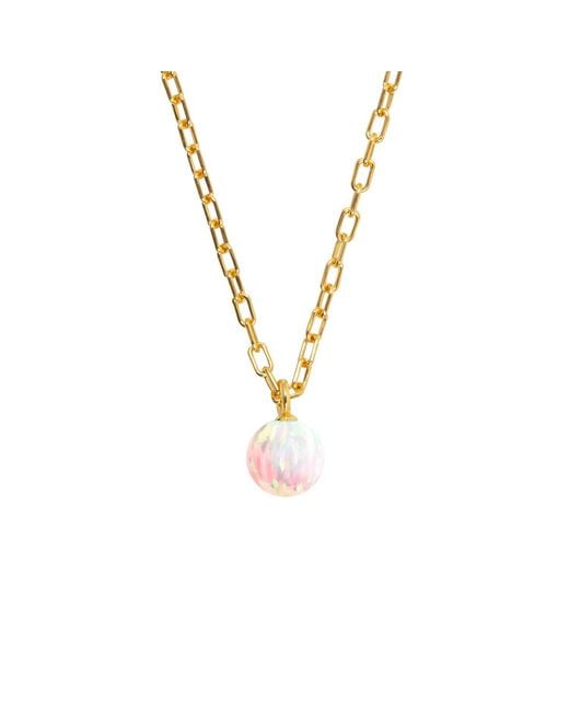 Ora Pearls Metallic Opia Sun Opal Chain Pendant
