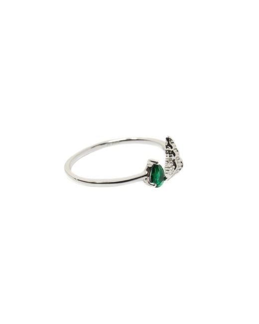 NASI SILVER Green Shell Sedef Ring- Spinel