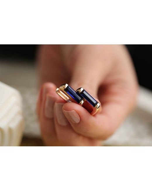 Reis Jewellery Blue Rose Sapphire Line Earrings