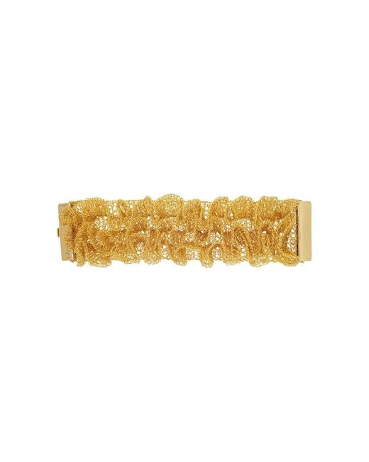 Lavish by Tricia Milaneze Yellow All Rio Handmade Ruffled Crochet Bracelet