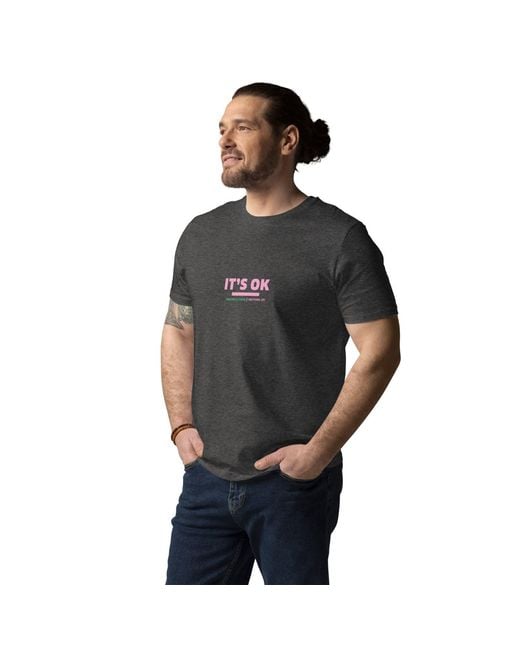 Anchor and Crew Black Heather Five It's Ok Editions Organic Cotton T-Shirt for men