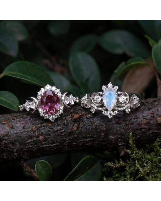 Azura Jewelry New York Metallic Moonlit Moonstone Ring Vermeil