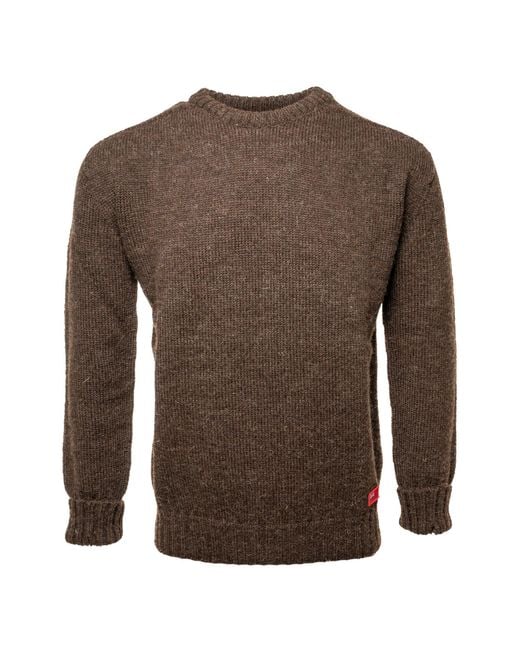 Arthur Beale Brown Oiled Wool Pelmo Jumper for men