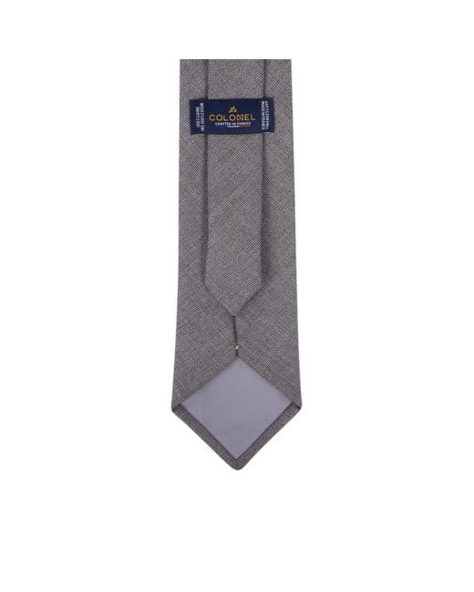 LE COLONEL Gray Italian Wool Tie for men