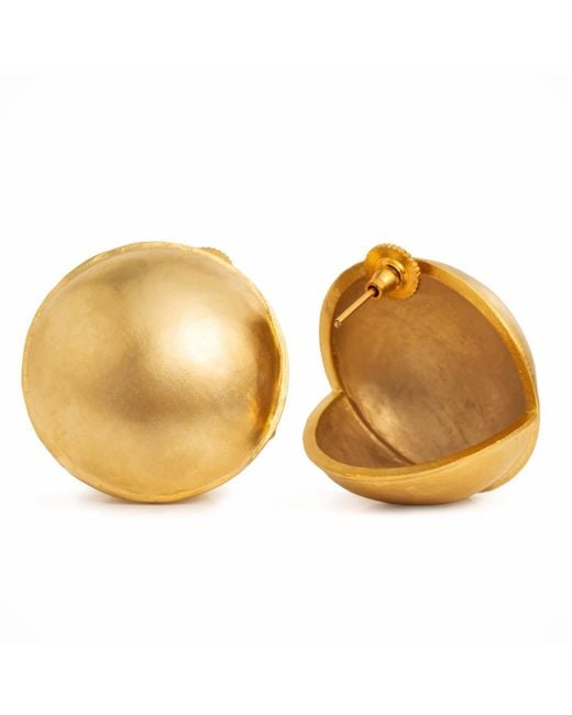 Meraki by Rashmi Bajaj Metallic Golden Globe Plated Stud Earrings