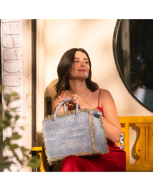 Simitri Blue Brittany Tote Bag