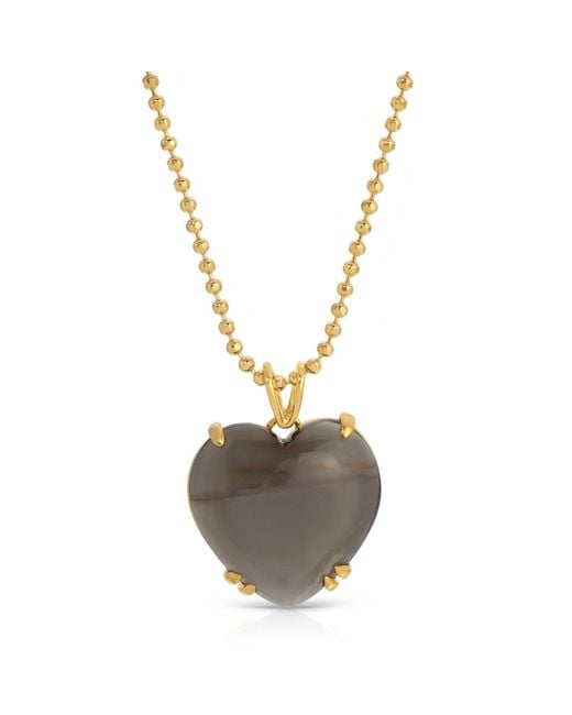 Glamrocks Jewelry Metallic Moonstone Heart Necklace