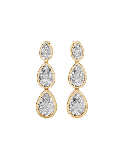 Aya Fine Jewelry Metallic 1.99 Cwt Pear Cut Lab Diamond Drop Earrings