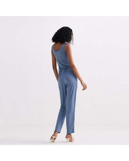 REISTOR Blue Relaxed Drawstring Jumpsuit