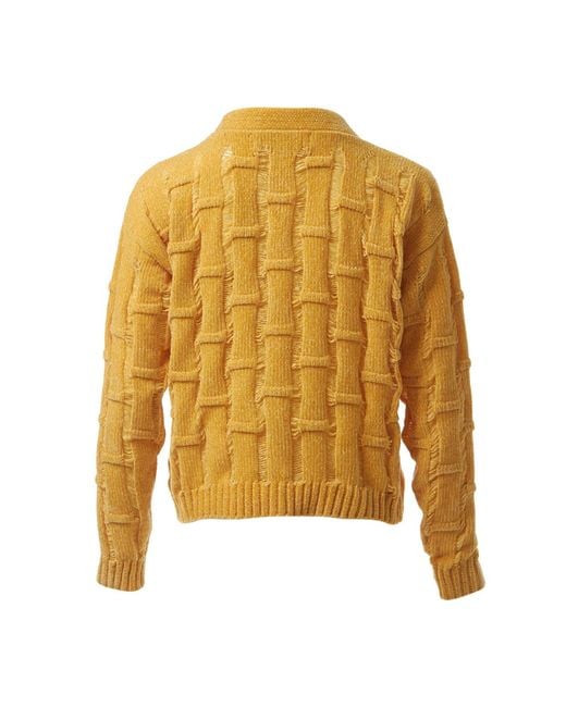 Fully Fashioning Yellow Citrine Lennox Ottoman Knit Cardigan