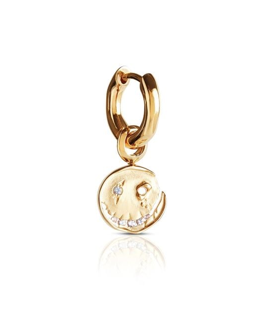 Kasun Metallic Smile Hoop Earrings – December – Tanzanite – Plated