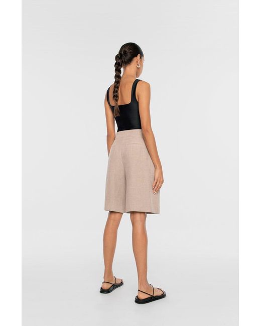 Dāl the Label Neutrals Linen Wide Suit Shorts Natural