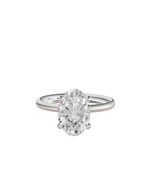 Aya Fine Jewelry Metallic 1.75 Cwt Oval Lab Diamond Solitaire Engagement Ring
