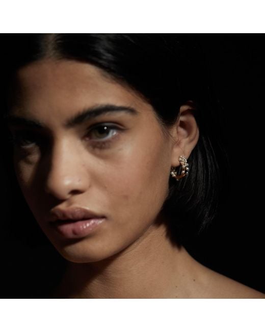 Kasun Metallic Pearl Cluster Hoop Earring Vermeil
