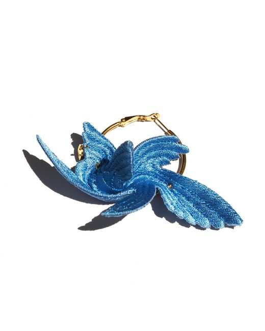 Nana Watanabe Blue Joy Little Bird Embroidery Earrings