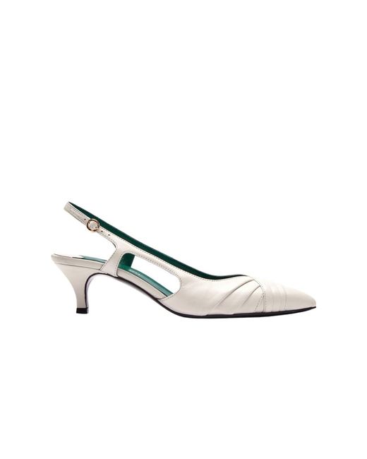 Florrie White Maude 50Mm Slingback Leather Pump Ivory
