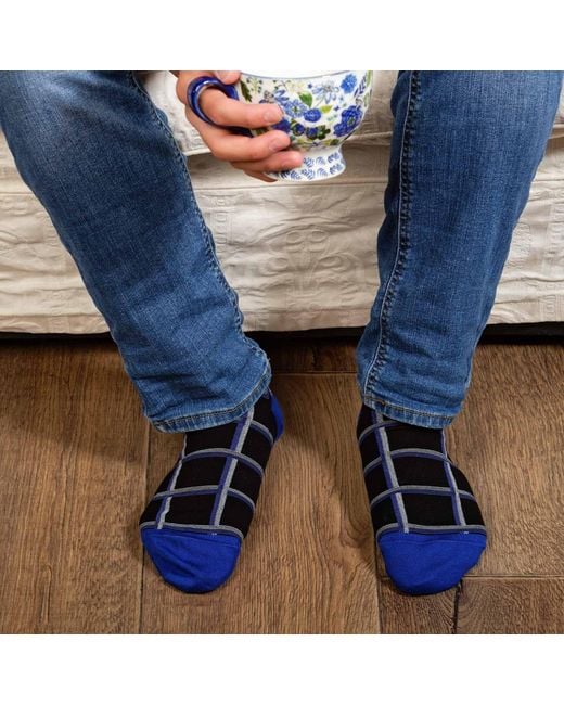 Peper Harow - Made in England Blue Check & Christmas Tree Socks Bundle for men