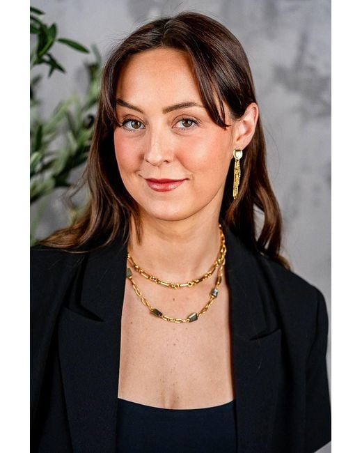 Loni Paul Jewelry Metallic Asymmetrical Labradorite Necklace