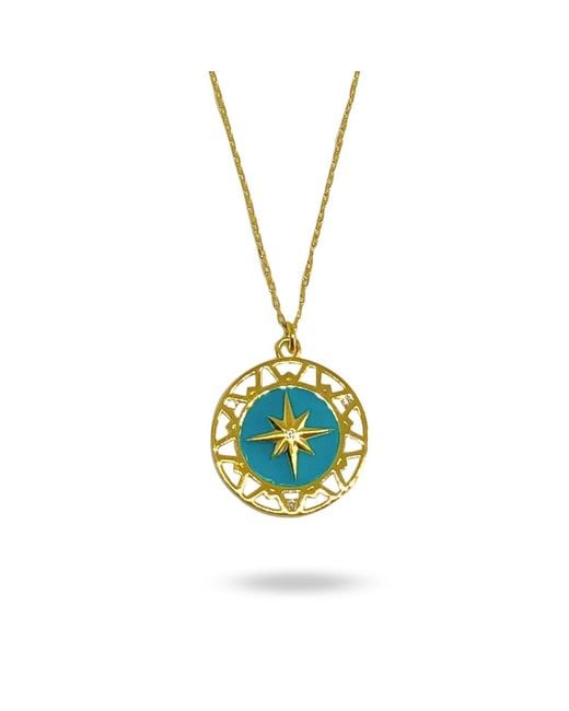 LINYA JEWELLERY Metallic Enamel Pole Star Necklace
