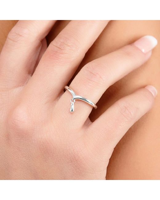 Lucy Quartermaine White Sterling Mini Drop Ring