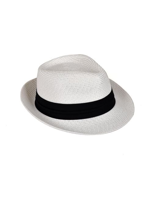 DAVID WEJ White Hugo Trilby Straw Hat for men