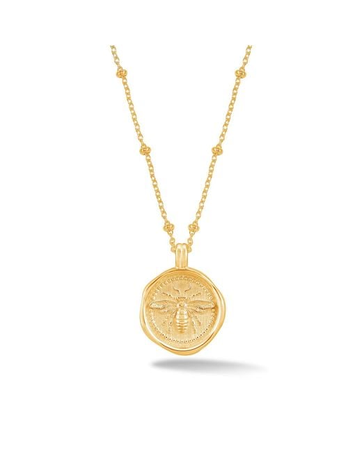 Dower & Hall Metallic Queen Bee Talisman Necklace