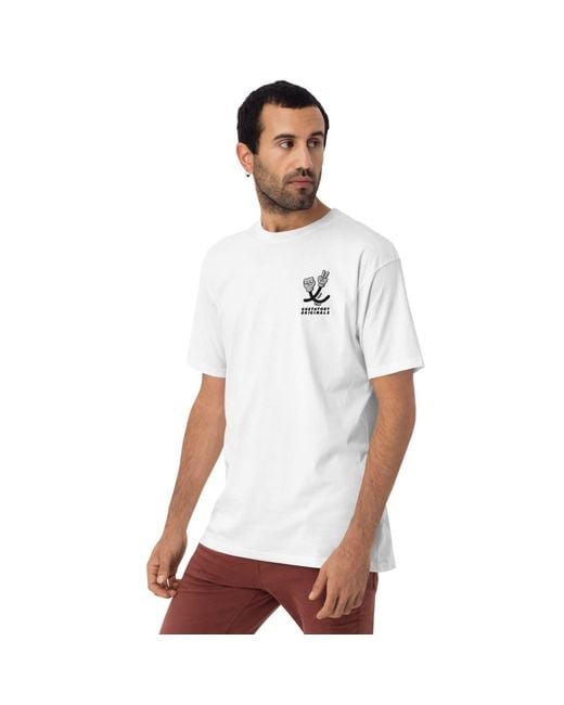 Anchor and Crew White Gustatory Originals Sustainability Crisis Heavy Cotton Embroidered T-Shirt for men