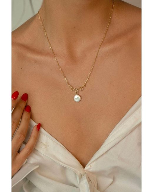 Katy Faye Metallic Geneviève Pearl Necklace