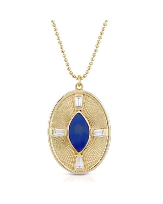 Glamrocks Jewelry Blue Sunray Necklace- Sapphire