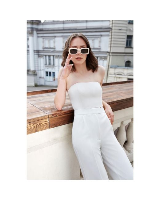Nomi Fame White Moco Creamy Corset Top