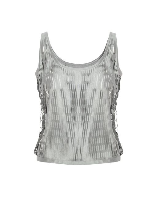 Silvia Serban Gray Laser Cut Top